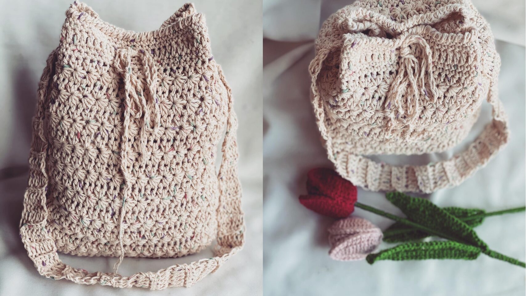 crochet star crossbody bag