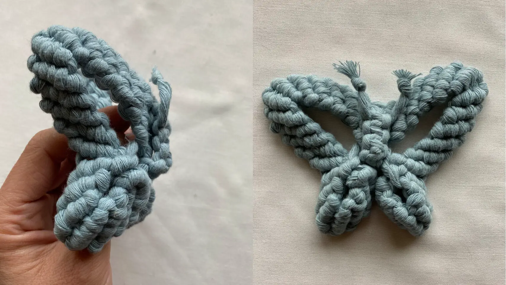 Easy Finger Knitting How To - DIY Yarn Butterfly 