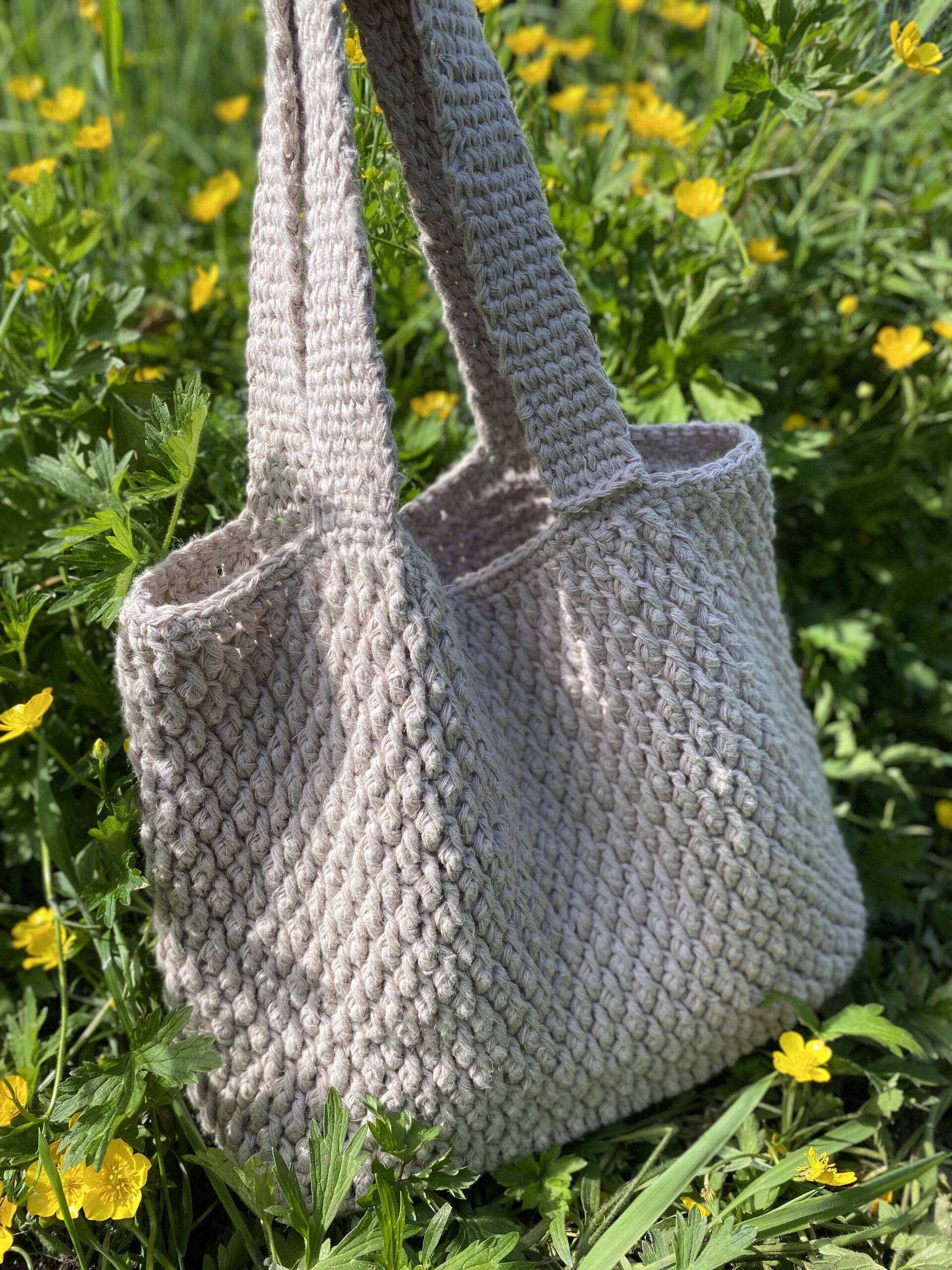 Crochet Alpine stitch handbag